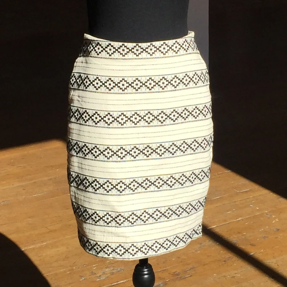 Ann Taylor Cream and Black Skirt - Picture 1 of 7